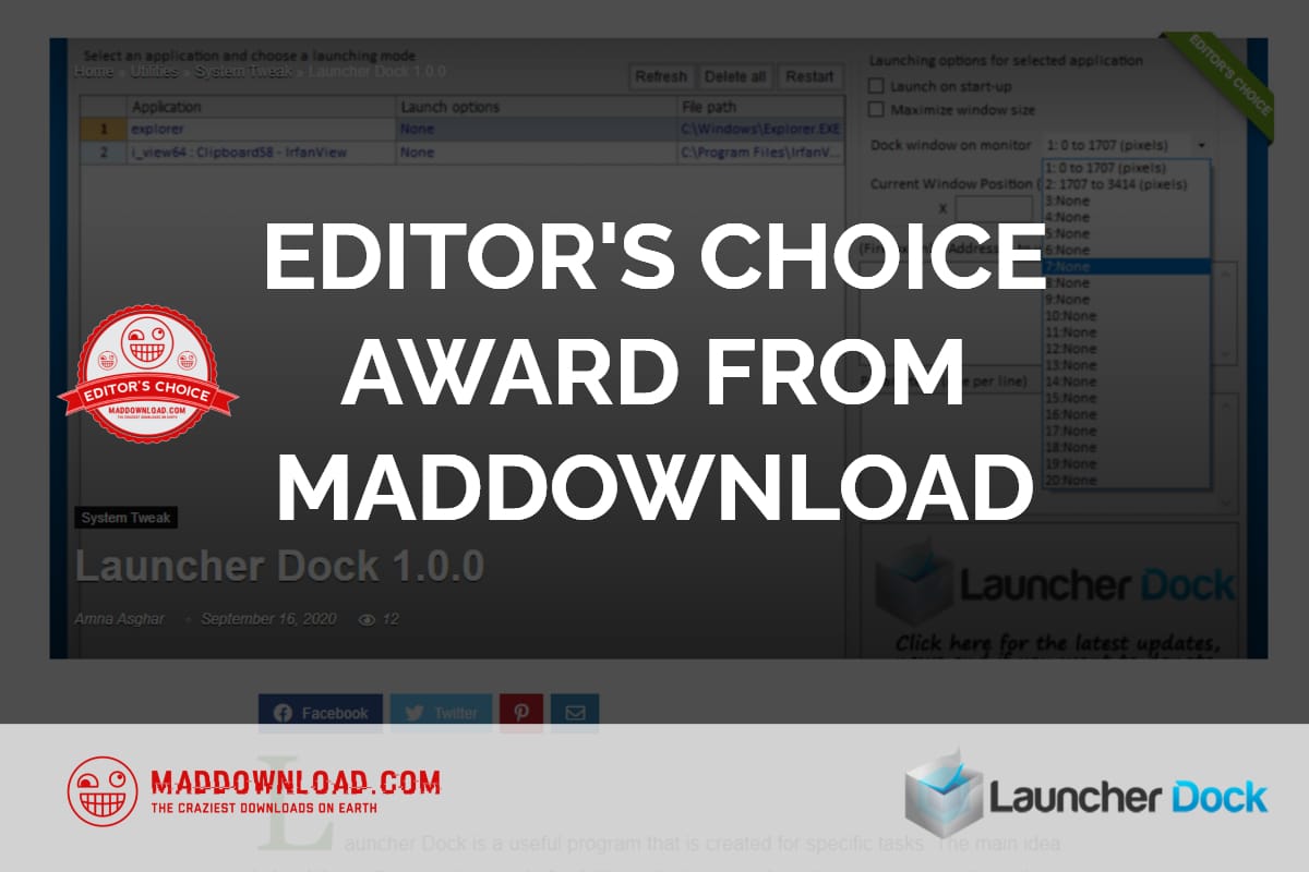 EDITOR’S CHOICE AWARD FROM MADDOWNLOAD